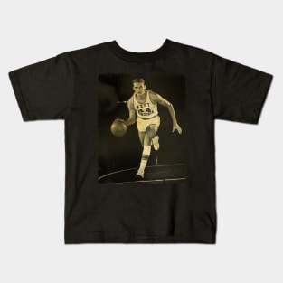 Jerry West - Vintage Design Of Basketball Kids T-Shirt